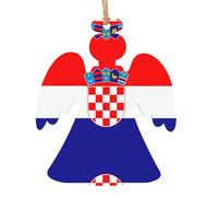 Pendentifs de Noël en bois imprimés drapeau de la République de Croatie, simples et respectueux de l'environnement, décorations de vacances