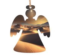 Pendentifs de Noël en bois imprimés du désert du Sahara, simples et respectueux de l'environnement, décorations de vacances