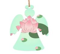 Pendentifs de Noël en bois imprimés en forme de fleurs de lotus attendant de fleurir, simples et respectueux de l'environnement, décorations de vacances