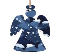 Pendentifs de Noël en bois imprimés épaulards bleus, simples et respectueux de l'environnement, décorations de vacances