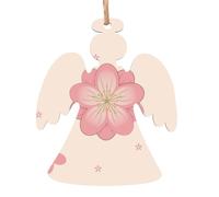 Pendentifs de Noël en bois imprimés petites fleurs de cerisier roses, simples et respectueux de l'environnement, décorations de vacances
