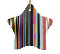 Pendentifs de Noël en céramique avec lignes verticales irrégulières, adaptés pour les centres commerciaux, les maisons et autres lieux de Noël.