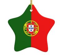 Pendentifs de Noël en céramique avec motif drapeau portugais, convient pour les centres commerciaux, les maisons et autres lieux de Noël.