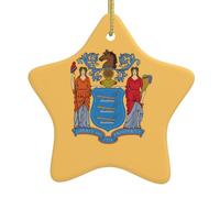 Pendentifs de Noël en céramique en forme d'étoile avec trous perforés et cordes dorées pour une suspension facile