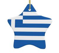 Pendentifs de Noël en céramique en forme d'étoile avec trous perforés et cordes dorées pour une suspension facile
