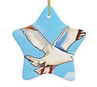 Pendentifs de Noël en céramique en forme d'étoile avec trous perforés et cordes dorées pour une suspension facile