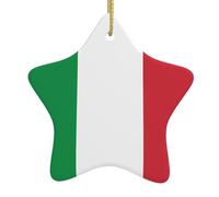 Pendentifs de Noël en céramique en forme d'étoile avec trous perforés et cordes dorées pour une suspension facile