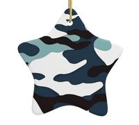 Pendentifs de Noël en céramique en forme d'étoile avec trous perforés et cordes dorées pour une suspension facile