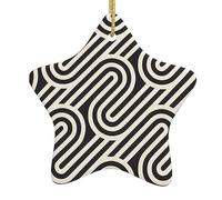Pendentifs de Noël en céramique noire en forme d'étoile avec trous perforés et cordes dorées pour une suspension facile