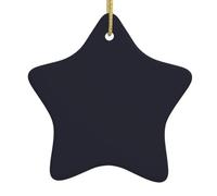 Pendentifs de Noël en céramique noire en forme d'étoile de couleur unie, tous avec trous perforés et cordes métalliques dorées pour une suspension facile