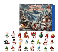 Pendentifs de Noël Petits pendentifs pour sapin de Noël Décoration, 24 pcs Mini pendentifs de Noël pour calendrier de l'Avent,Décoration de sapin de Noël miniature Ornement de sapin de Noël en résine
