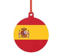 Pendentifs de sapin de Noël en acrylique avec drapeau espagnol, à utiliser comme décoration d'automne d'Halloween