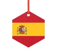 Pendentifs de sapin de Noël en acrylique avec drapeau espagnol, à utiliser comme décoration d'automne d'Halloween