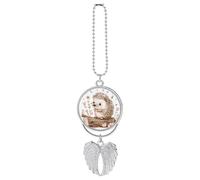 Pendentifs de voiture Hérisson assis sur le dessus Imprimé Miroir de voiture Accessoires suspendus Accessoires d'intérieur de voiture Pendentif Cadeaux pour toutes les voitures