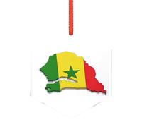 Pendentifs en acrylique pour sapin de Noël avec drapeau du Sénégal, utilisation comme décoration d'automne d'Halloween
