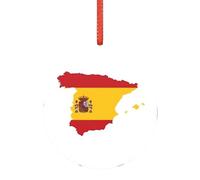 Pendentifs en acrylique pour sapin de Noël avec drapeau espagnol - À utiliser comme décoration d'automne d'Halloween