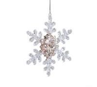 Pendentifs en acrylique pour sapin de Noël avec paillettes en forme de flocon de neige, conçus pour égayer les salons, les chambres, les restaurants et les espaces publics avec des décorations de
