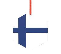 Pendentifs en acrylique pour sapin de Noël en forme de drapeau finlandais, à utiliser comme décoration d'automne d'Halloween