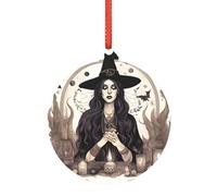 Pendentifs en acrylique pour sapin de Noël en forme de sorcière magique, à utiliser comme décoration d'automne et d'Halloween