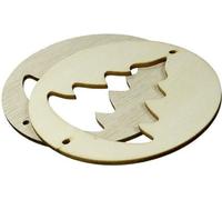 Pendentifs en bois Décoration 6 pièces Ø90mm Arbre de Noël découpé dans un cercle Titanum Noël
