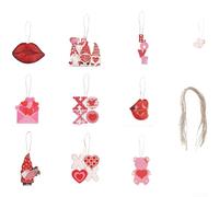 Pendentifs en bois pour la Saint-Valentin pour les fêtes à suspendre avec un baiser d'amour romantique