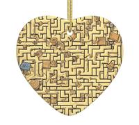 Pendentifs en céramique en forme de labyrinthe au trésor pour sapin de Noël, décorations de vacances, décorations parfaites pour sapin de Noël, souvenirs de Noël.