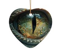 Pendentifs en céramique The Dragon'S Green Eyes pour artisanat personnalisé et cadeaux Décoration de porte en forme de cœur