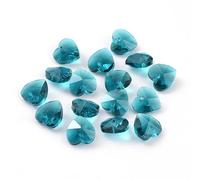 Pendentifs en forme de cœur à facettes en cristal pour fabrication de bracelets, colliers, boucles d'oreilles, bijoux à suspendre, porte-clés, décoration de Saint-Valentin, 10 x 10 x 5 mm