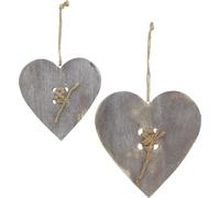 Pendentifs en forme de cœur 'Bouton' Lot de 2 pendentifs à suspendre Décoration maison