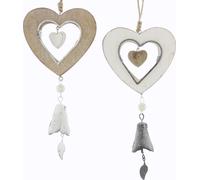 Pendentifs en forme de cœur "Clochette", set de 2 pendentifs décoratifs Pendentifs muraux