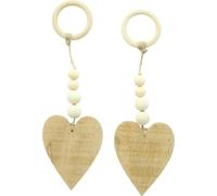 Pendentifs en forme de cœur 'Perles de bois' Set de 2 pendentifs à suspendre Décoration Pendentif