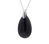 Pendentifs en forme de goutte d'eau en pierre naturelle, agate noire