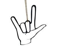 Pendentifs en langue des signes - Signes de main décoratifs « Je t'aime » - Geste ASL - Symbole d'amour - Décoration de la maison - Accessoires à suspendre - Décorations de fête d'arbre festive