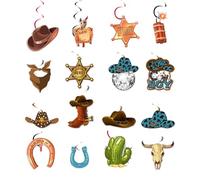 Pendentifs En Spirale De Cowboy De 16 Pièces, Décorations Suspendues Au Plafond, Décorations De Fête Sur Le Thème Du Cowboy, Décors Photo, Décorations De Fête Du Far West