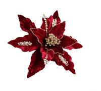 Pendentifs esthétiques en forme de fleur de Noël artificielle pour égayer n'importe quelle célébration, solution de décoration facile pour votre maison (rouge)