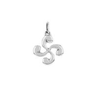 Pendentifs et Médailles femme - Bijoux Basques - Pendentif croix basque 'Lauburu' argent massifdiamètre 13mm - Couleur de la matiè