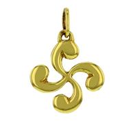 Pendentifs et Médailles femme - Bijoux Basques - Pendentif croix basque plaqué ordiamètre 22mm - Couleur de la matière:Jaune - Jau