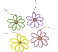 Pendentifs fleurs en bois printemps été pastel pour des idées de décoration créatives