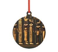 Pendentifs hiéroglyphes égyptiens antiques multi-vacances en acrylique pour sapin de Noël, à utiliser comme ornements d'automne d'Halloween