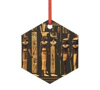 Pendentifs hiéroglyphes égyptiens antiques multi-vacances en acrylique pour sapin de Noël, à utiliser comme ornements d'automne d'Halloween