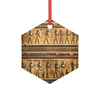 Pendentifs hiéroglyphes égyptiens multi-vacances en acrylique pour sapin de Noël, à utiliser comme ornements d'automne d'Halloween