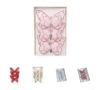 Pendentifs papillon finis à paillettes avec texture complexe semblable à une maille pour ajouter un charme festif aux espaces intérieurs et à une installation d'occasions spéciales (doré)