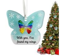 Pendentifs papillon pour sapin de Noël, fêtes d'hiver saisonnières 2D - Pendentif en acrylique à thème papillon pour Noël - Pour jardin, fête, seuil de porte, mur, chambre à coucher, balcon