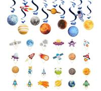 Pendentifs Planète Spirale 10 Pièces, Inserts Spatiaux 24 Pièces, Pendentifs Planète Spatiale, Décorations De Fête Spatiale, Accessoires De Décoration De Fête Pour Enfants