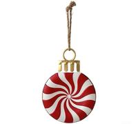 Pendentifs pour sapin de Noël en fer forgé pour fenêtre de vacances et accents festifs d'intérieur (boule rouge)