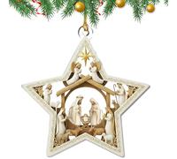 Pendentifs pour sapin de Noël - Naissance de Jésus 2D à suspendre à plat, ornement de Noël en acrylique pour crèche de Noël - Convient pour chambre à coucher, balcon, jardin, cheminée, mur, salon