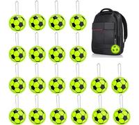 Pendentifs Réflecteurs de Sécurité, 20 pcs Sécurité Pendentif Réfléchissant Emoticon Porte-clés Réfléchissant Pendentif Réfléchissant de Nuit pour Vêtements Sac PoussetteSac d'école (Football)