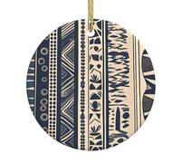 Pendentifs ronds en céramique de Noël imprimés avec illustration des peuples africains MJHKXLJ lisses et délicats pour la décoration de vacances, de fête, de danse et de vitrine