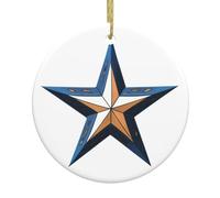 Pendentifs ronds en céramique de Noël YYHHAOFA Fashion Denim étoile à cinq branches sont lisses et délicats pour la décoration de vacances, de fête, de danse et de vitrine