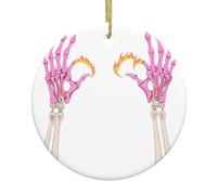 Pendentifs ronds en céramique de Noël YYHHAOFA Fire Magic à portée de main. L'image est lisse et délicate pour la décoration de vacances, de fête, de danse et de vitrine